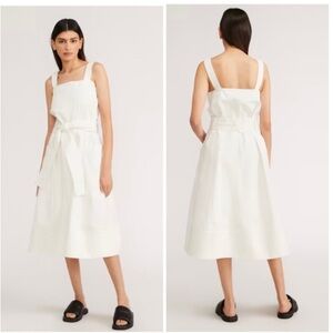 NWT Everlane The Organic Cotton Herringbone Dress woman’s XXS  off white